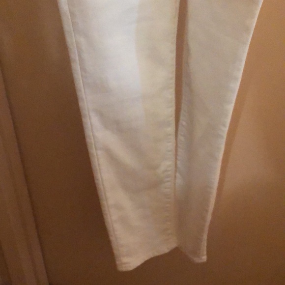 White Cotton Blend Denim Overalls, 5 Pockets - Picture 3 of 8